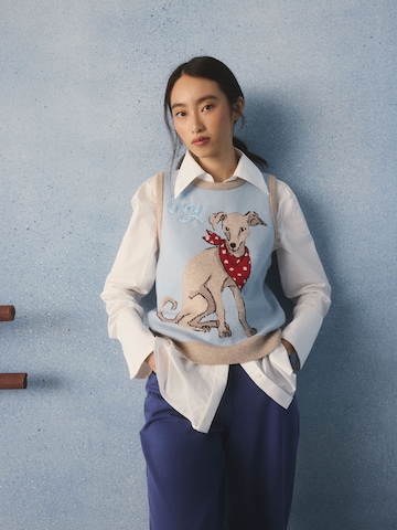 Pull-over 'Dog Joy' Cath Kidston en bleu : devant