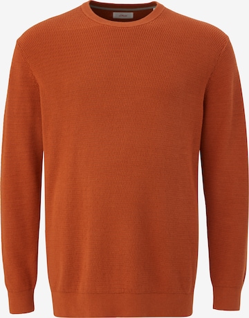 s.Oliver Men Big Sizes Sweater in Orange: front