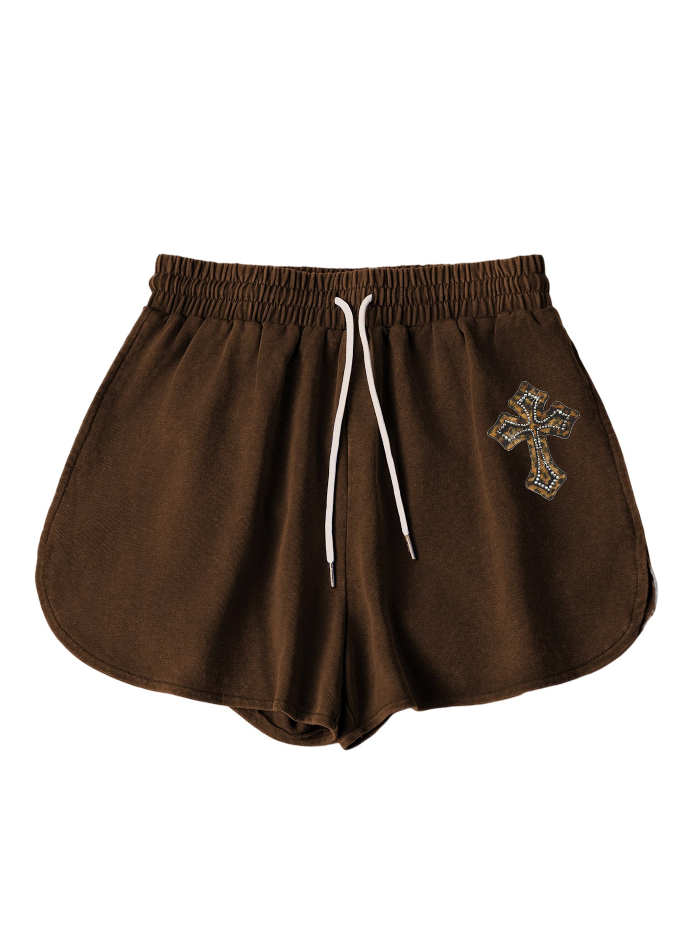GORHEY Broek 'Women Summer Casual Drawstring Comfy Dressy Lounge Beach Vacation Print Shorts' in Bruin: voorkant