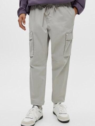 Pull&Bear Tapered Cargo nadrágok - szürke