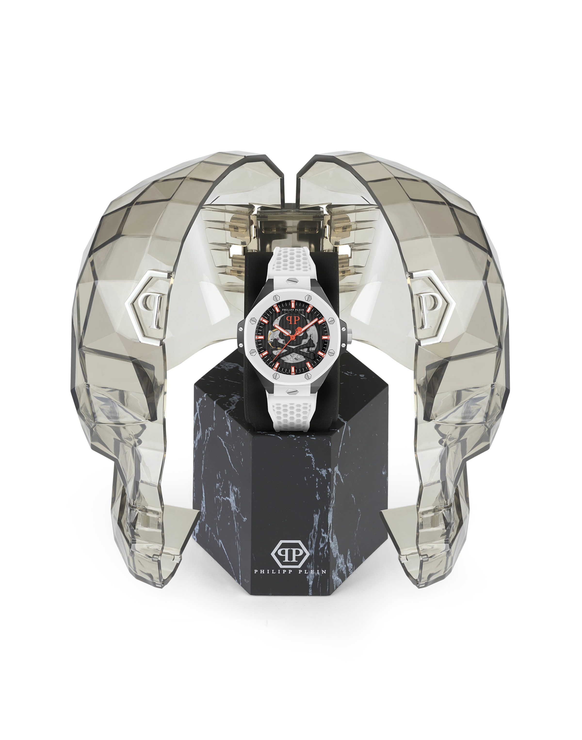 Philipp Plein - Reloj analógico 'Skeleton Royal' en blanco