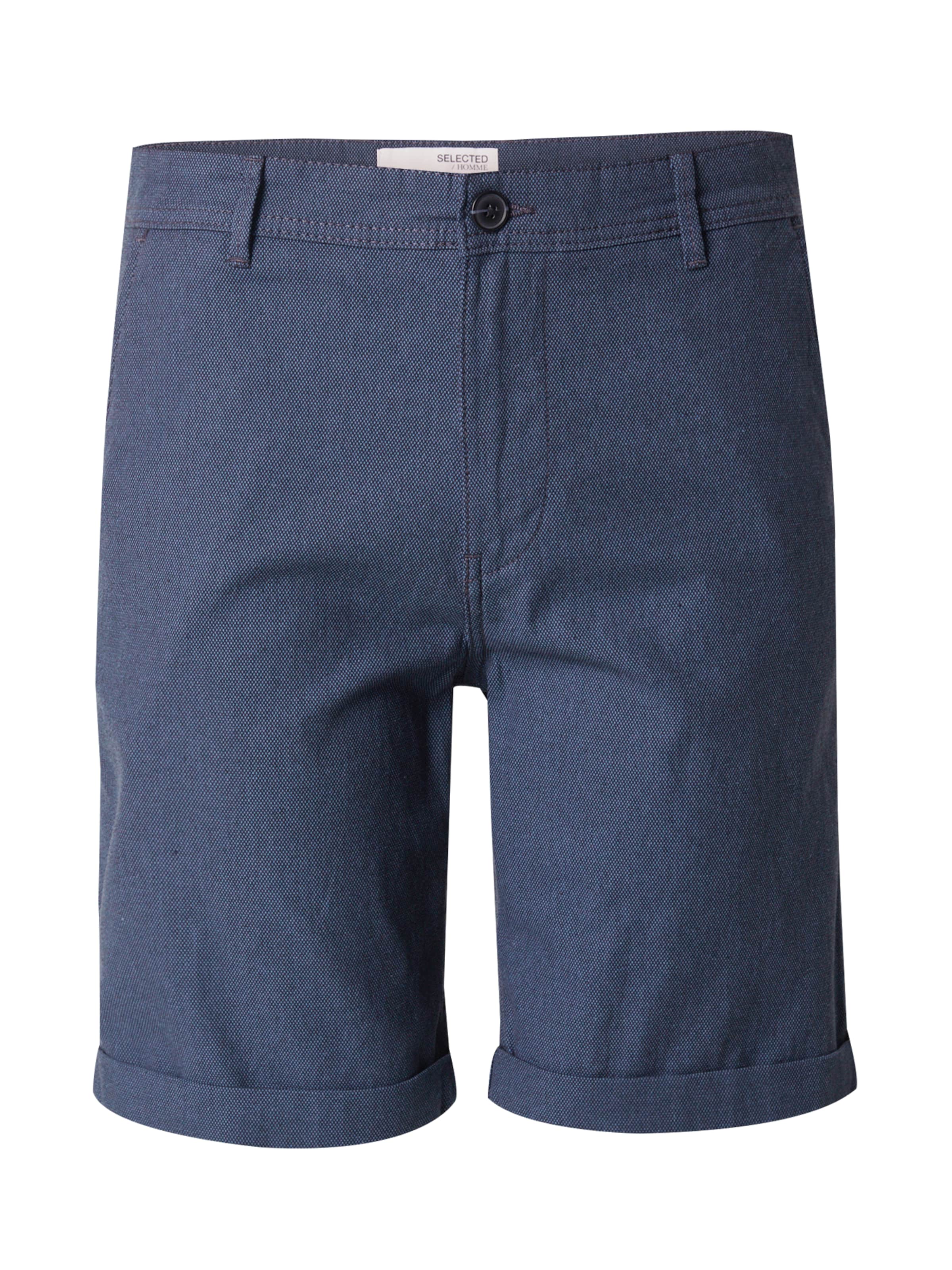SELECTED Lærredsbukser 'SLHLUTON' i blå: forside