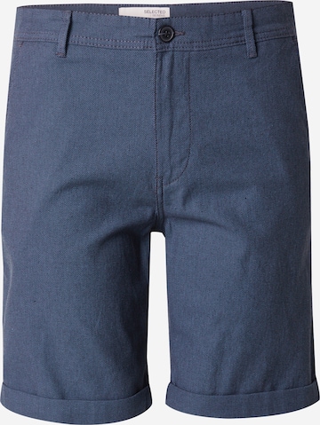 SELECTED Брюки-чинос 'SLHLUTON' в Синий: спереди