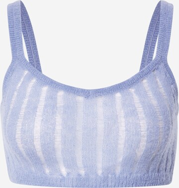 WEEKDAY Gebreide top 'Grace' in Blauw: voorkant