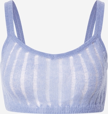 WEEKDAY Gebreide top 'Grace' in Blauw: voorkant