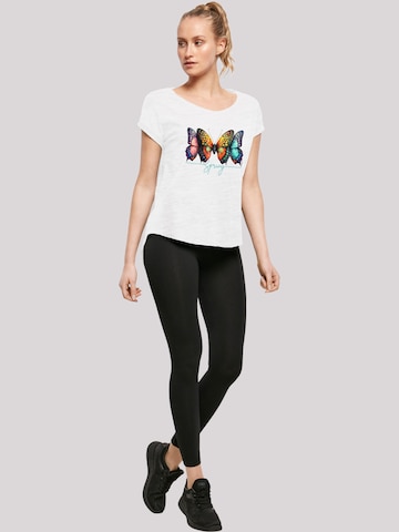T-shirt 'Schmetterling Illusion' F4NT4STIC en blanc