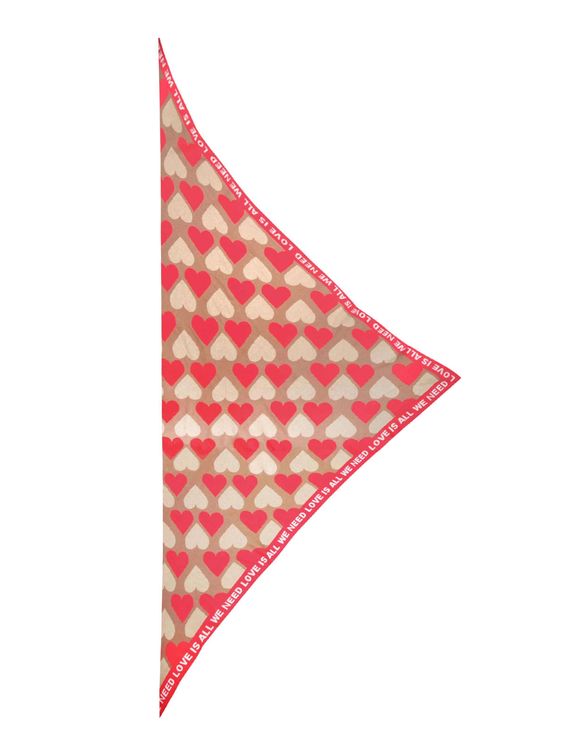 Zwillingsherz Tørklæde 'Lieeebe' i beige: forside