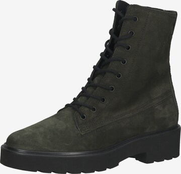 Paul Green Lace-Up Ankle Boots in Green: front