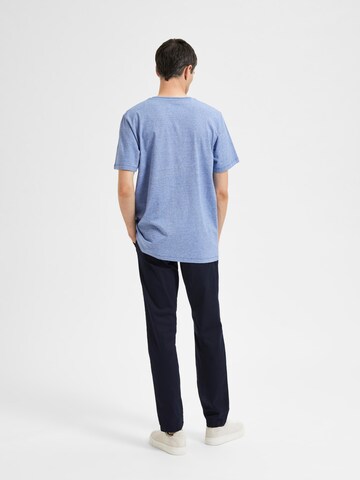 T-Shirt 'Aspen' SELECTED HOMME en bleu