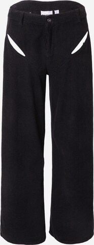 The Ragged Priest Wide leg Trousers in Black: front