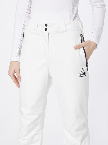 Regular Pantalon outdoor 'Valley' SOS Black Snow en blanc