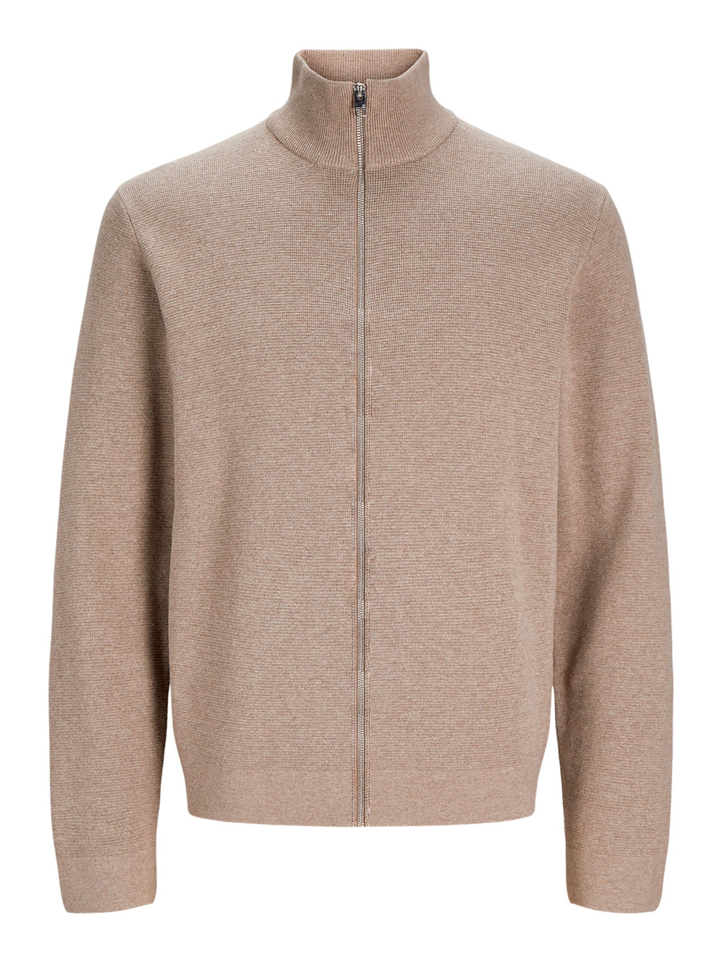 JACK & JONES Knit cardigan in Brown: front