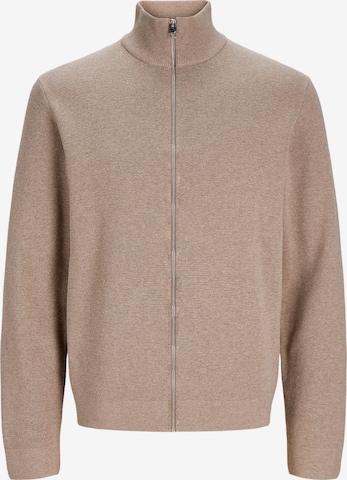 JACK & JONES Knit cardigan in Brown: front