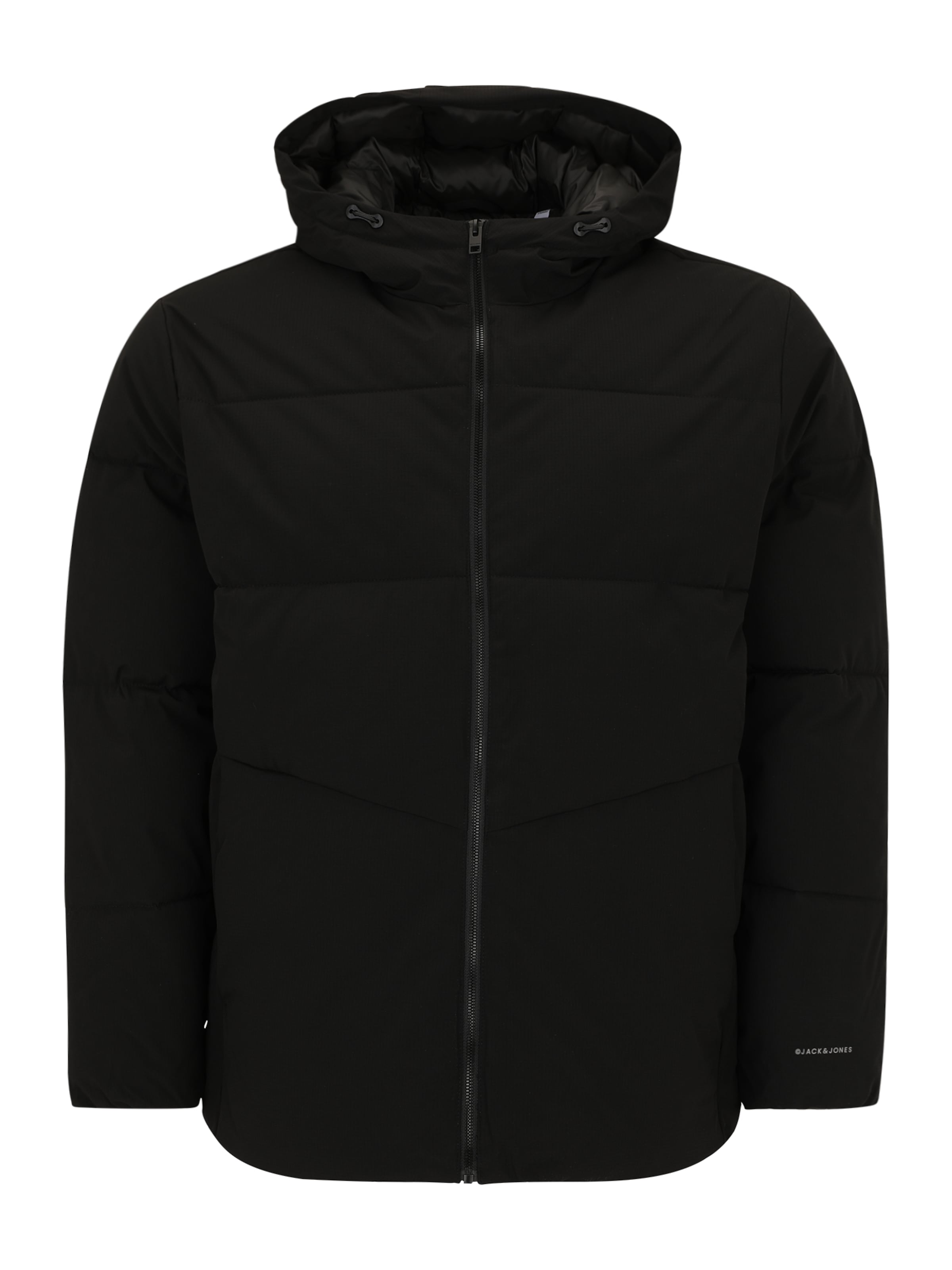 Jack & Jones Plus Зимняя куртка 'JJGLOBAL' в Черный: спереди