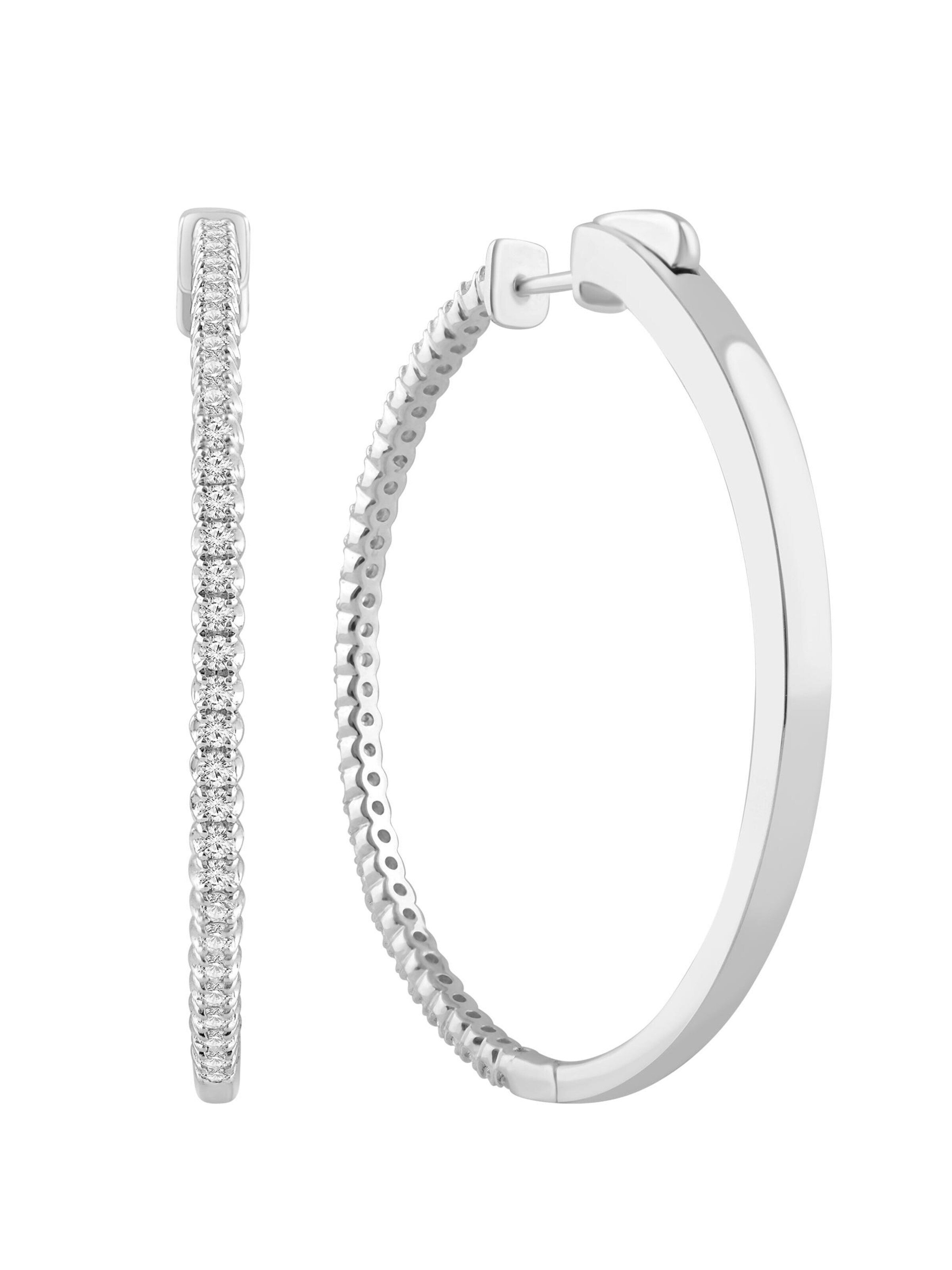 Boucles d'oreilles 'Ohrringe aus 375 Weißgold mit Lab Grown Diamant' ETHISHER DIAMANTEN en argent