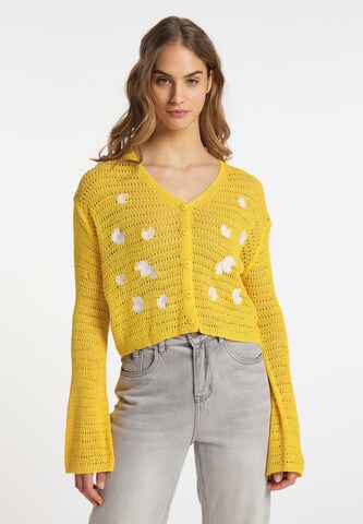 MYMO Knit Cardigan in Yellow: front