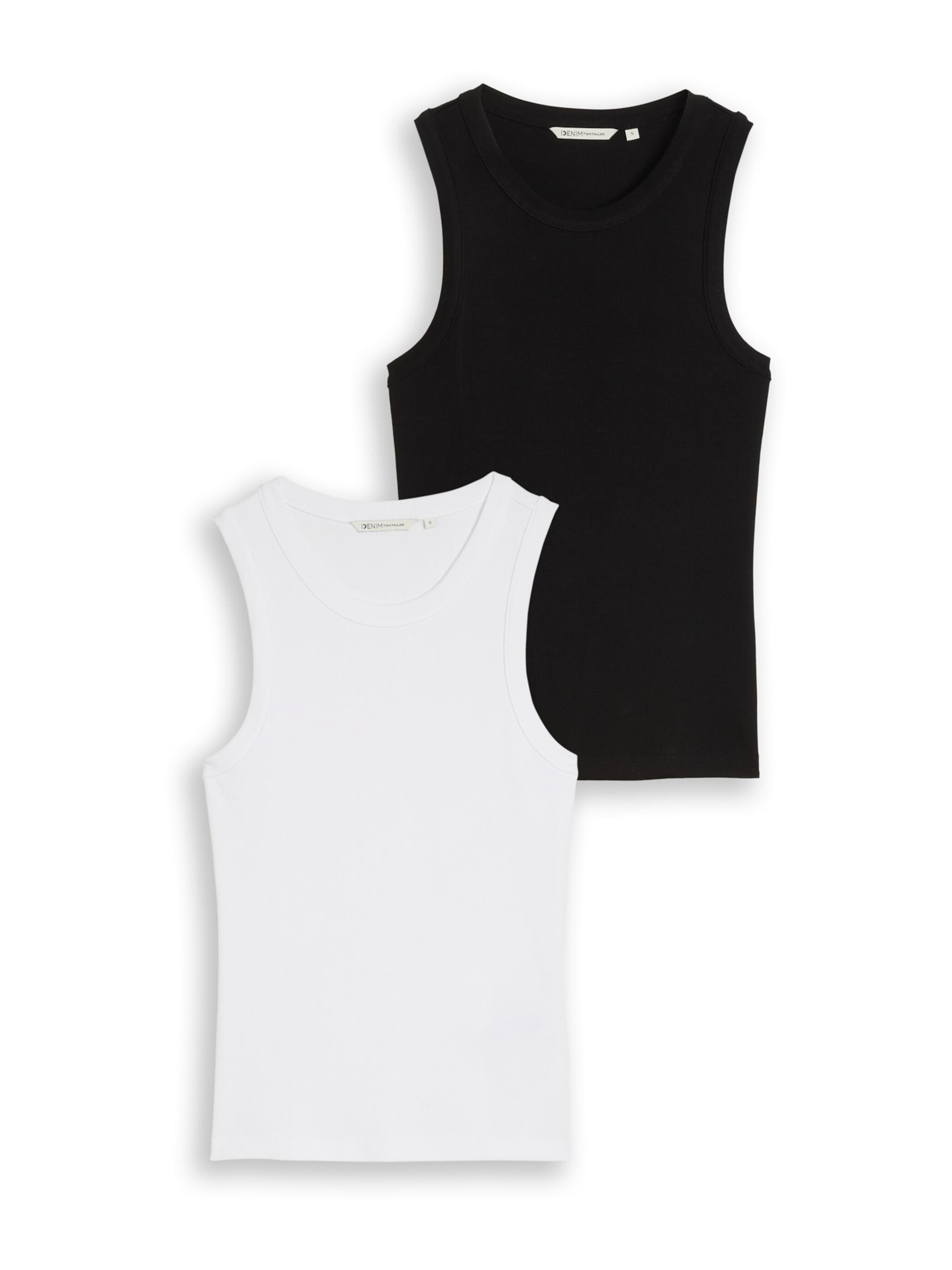 Top de la TOM TAILOR DENIM pe negru: față