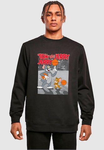 ABSOLUTE CULT Sweatshirt 'Tom and Jerry - Basketball Buddies' in Zwart: voorkant