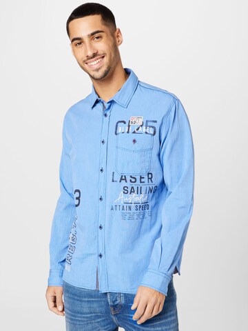 CAMP DAVID Regular fit Button Up Shirt in Blue: front