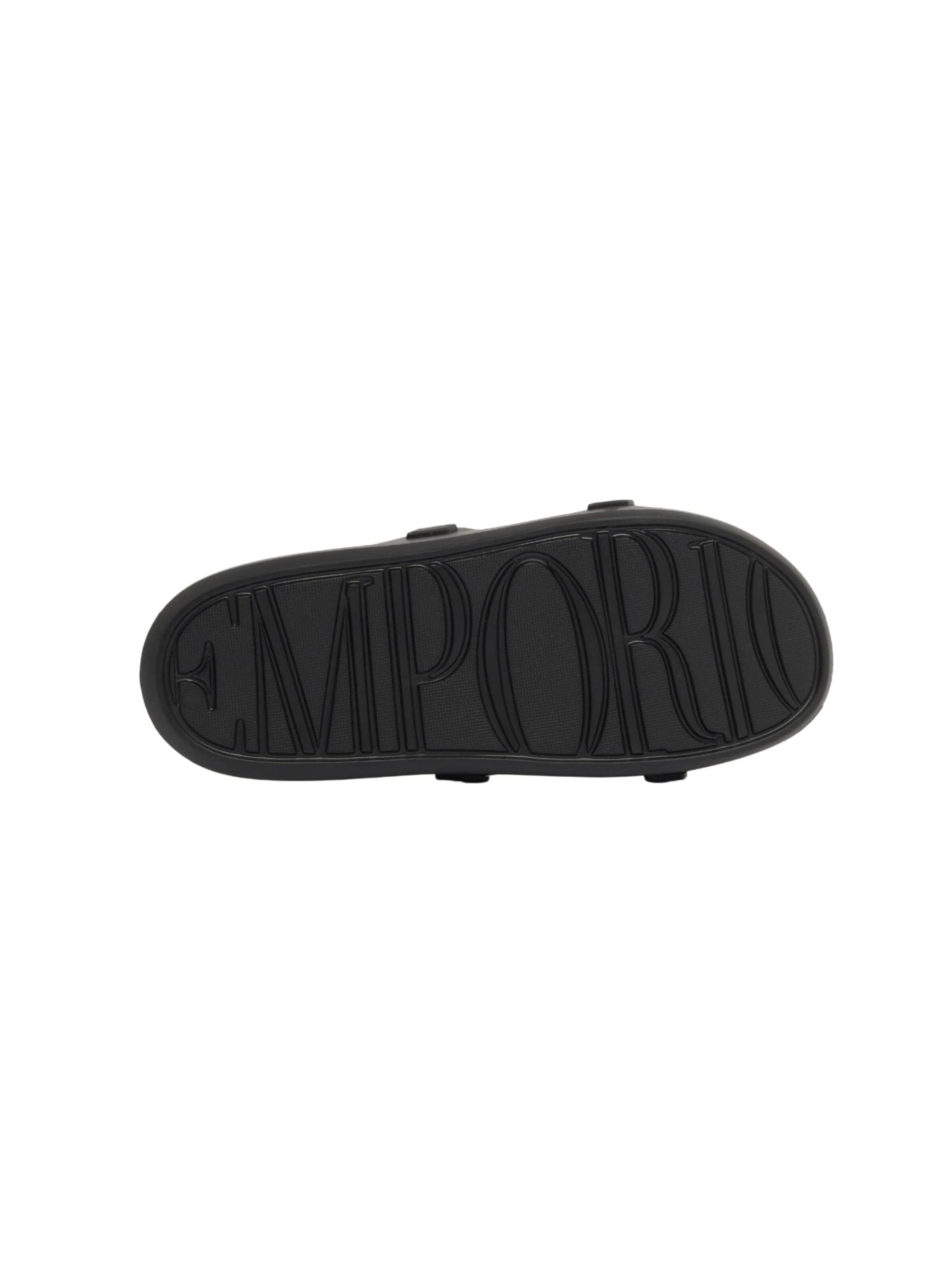 Emporio Armani - Zapatos abiertos 'Shaped Sliders with Eagle' en negro