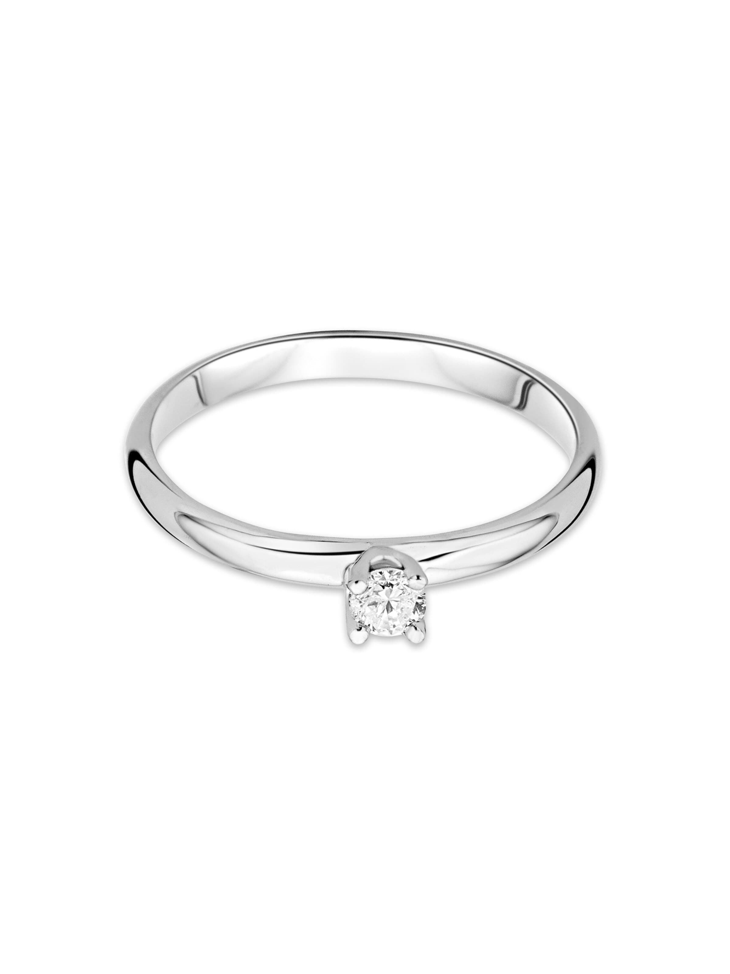 DIAMANT LETERNEL Ring 'Ring aus 375 Weißgold mit 0.10 Karat Diamant' in Silver: front