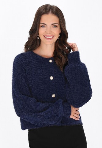 Cardigan Usha en bleu : devant
