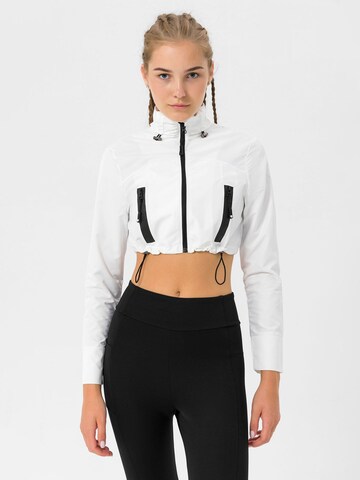 MOROTAI Sportjas 'CHROME TACTICAL BOMBER' in Wit: voorkant
