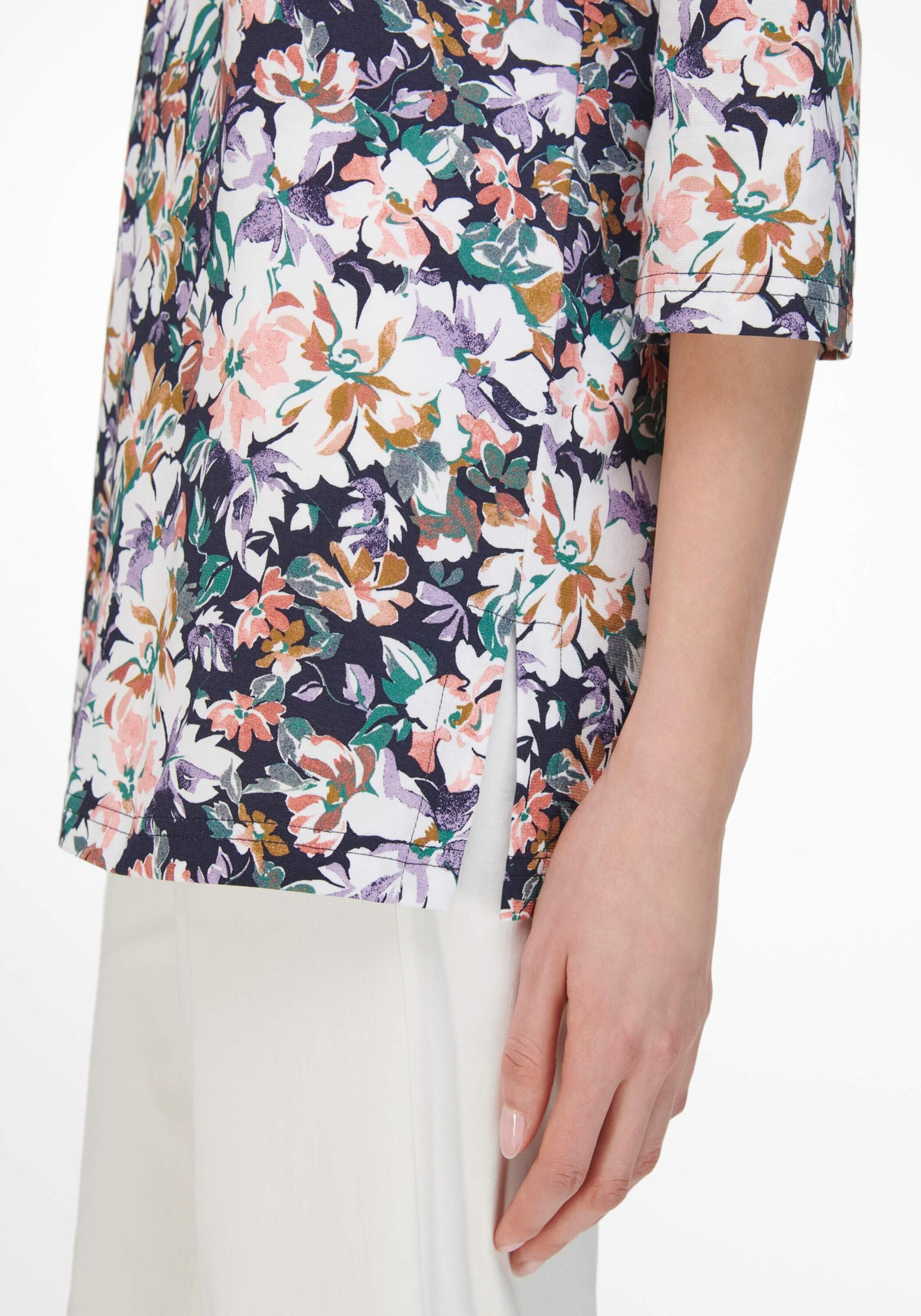 Frauen Große Größen Green Cotton Shirt in Marine - YV14467 Frauen Große Größen Green Cotton Shirt in Marine - YV14467