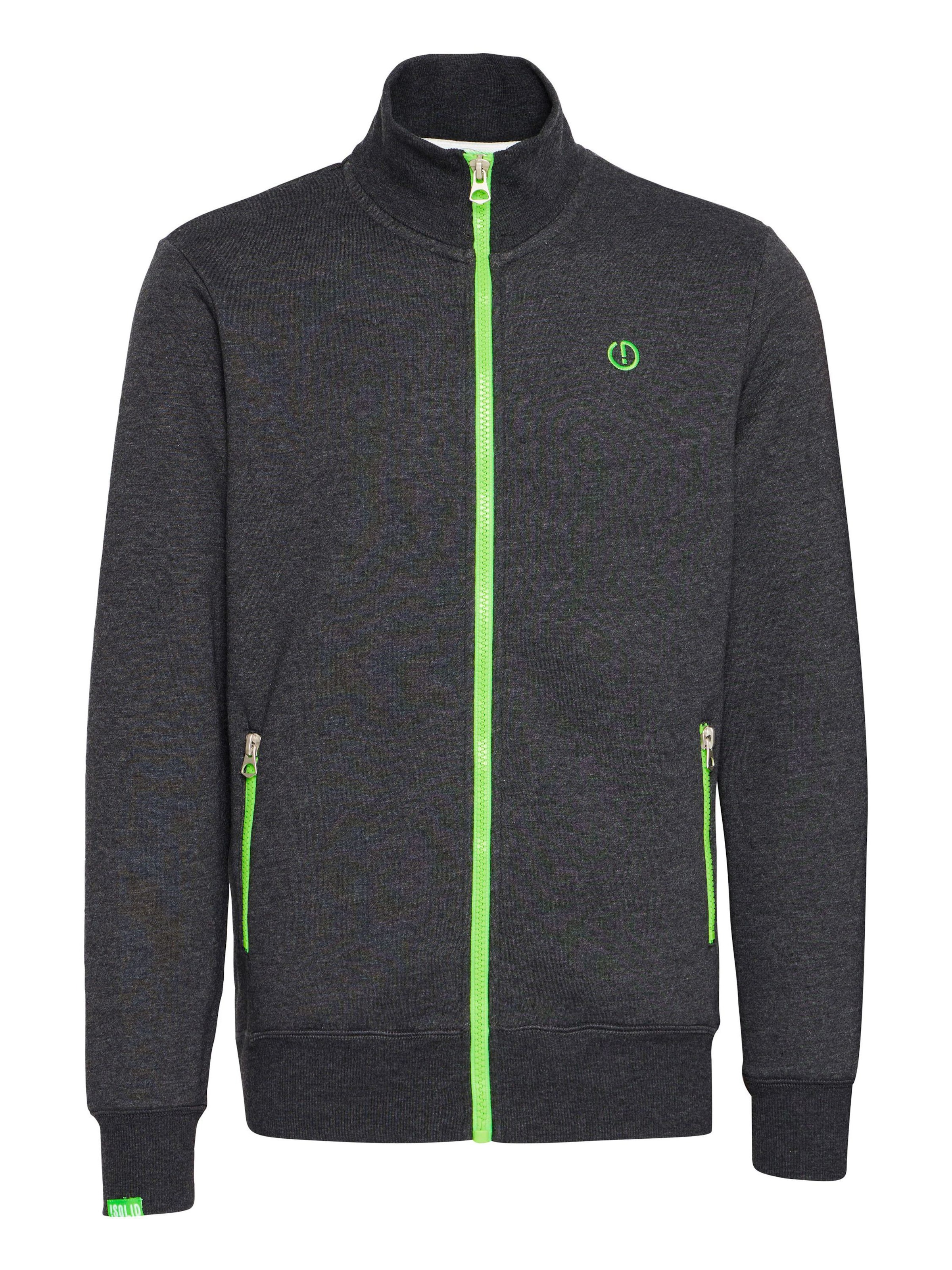 !Solid Zip-Up Hoodie 'BennTrack' in Grey: front