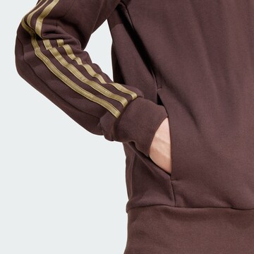 ADIDAS SPORTSWEAR Athletic Zip-Up Hoodie 'Essentials French Terry' in Brown