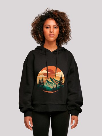 F4NT4STIC Sweatshirt 'Sonnenuntergang Berglandschaft' in Schwarz: Vorderseite