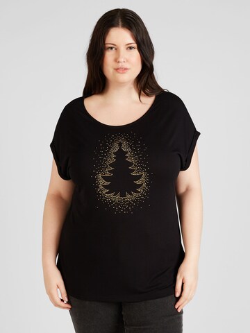 T-shirt 'Christina' ABOUT YOU Curvy en noir : devant