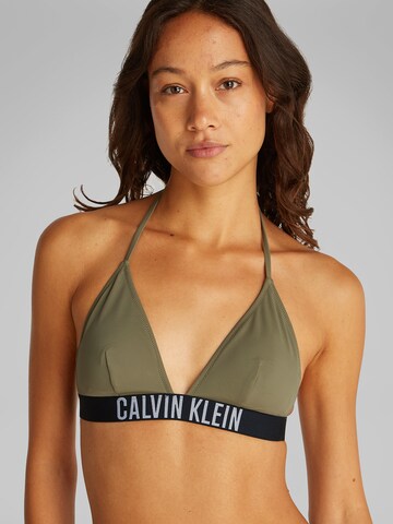 Calvin Klein Swimwear Triangle Bikini top in Green