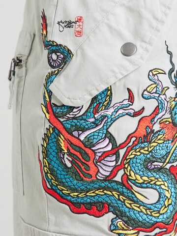Regular Pantalon cargo 'TWISTED DRAGON' Ed Hardy en gris