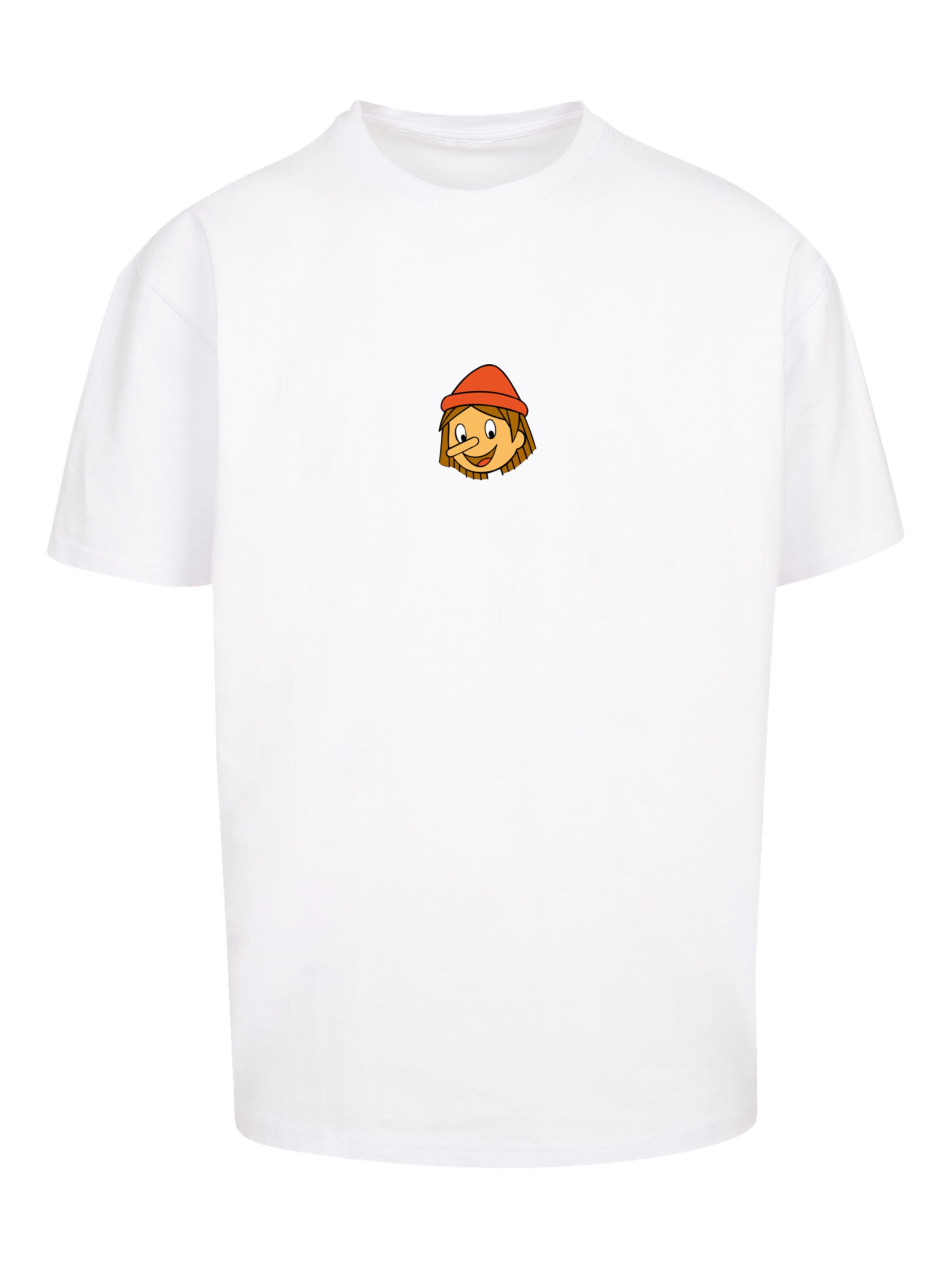T-Shirt 'Heroes of Childhood Pinocchio' F4NT4STIC en blanc : devant