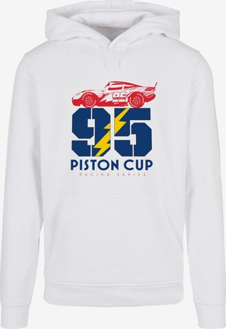 ABSOLUTE CULT Sweatshirt 'Cars - Piston Cup 95' in Wit: voorkant