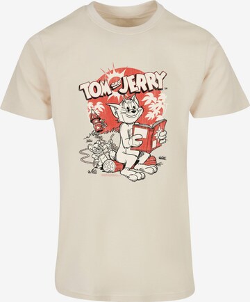 ABSOLUTE CULT T-Shirt 'Tom And Jerry - Rocket Prank' in Beige: predná strana