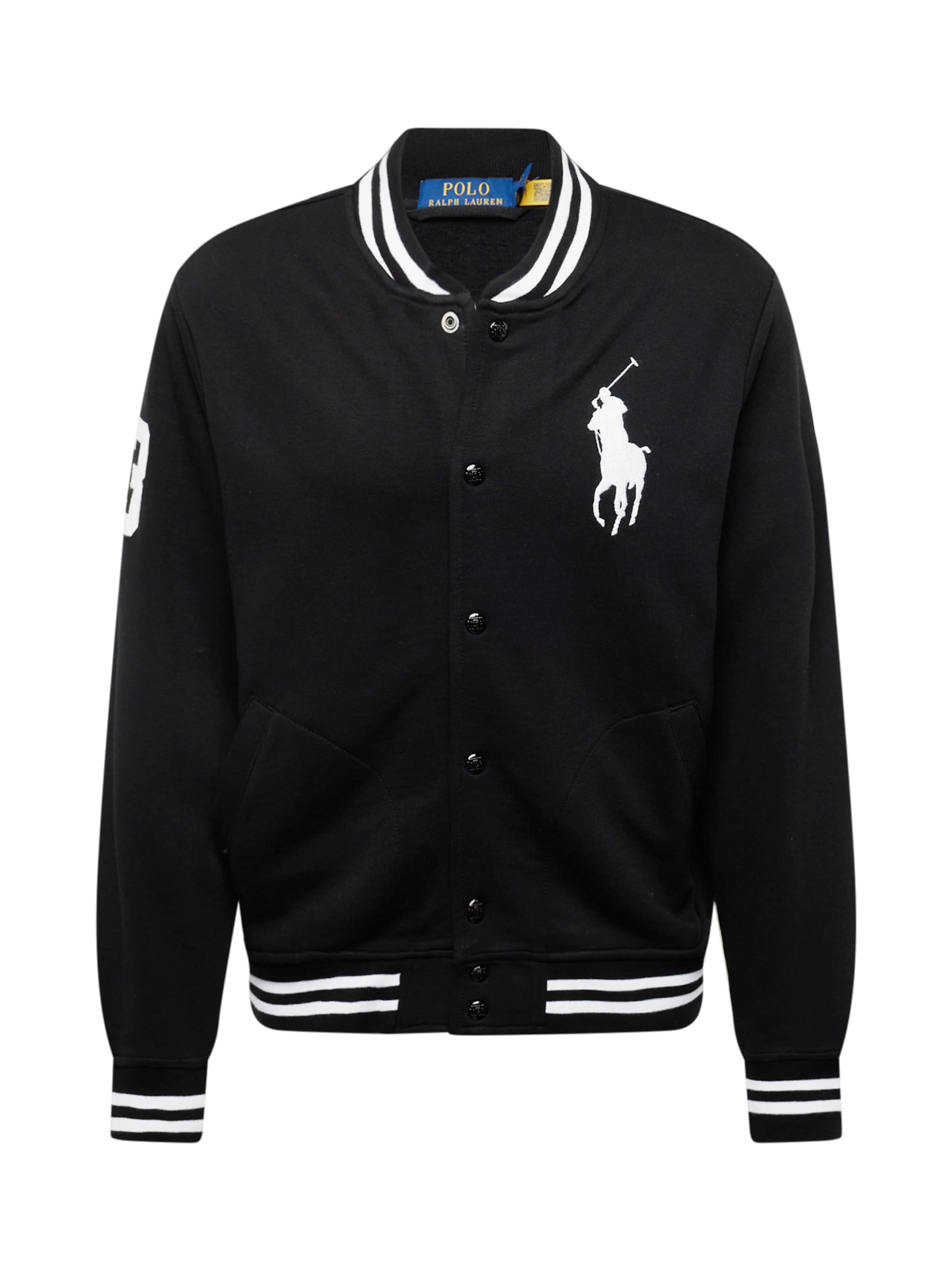 Polo Ralph Lauren Zip-Up Hoodie in Black: front