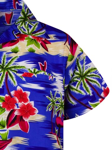 King Kameha Shirt 'Flamingos' in Blau