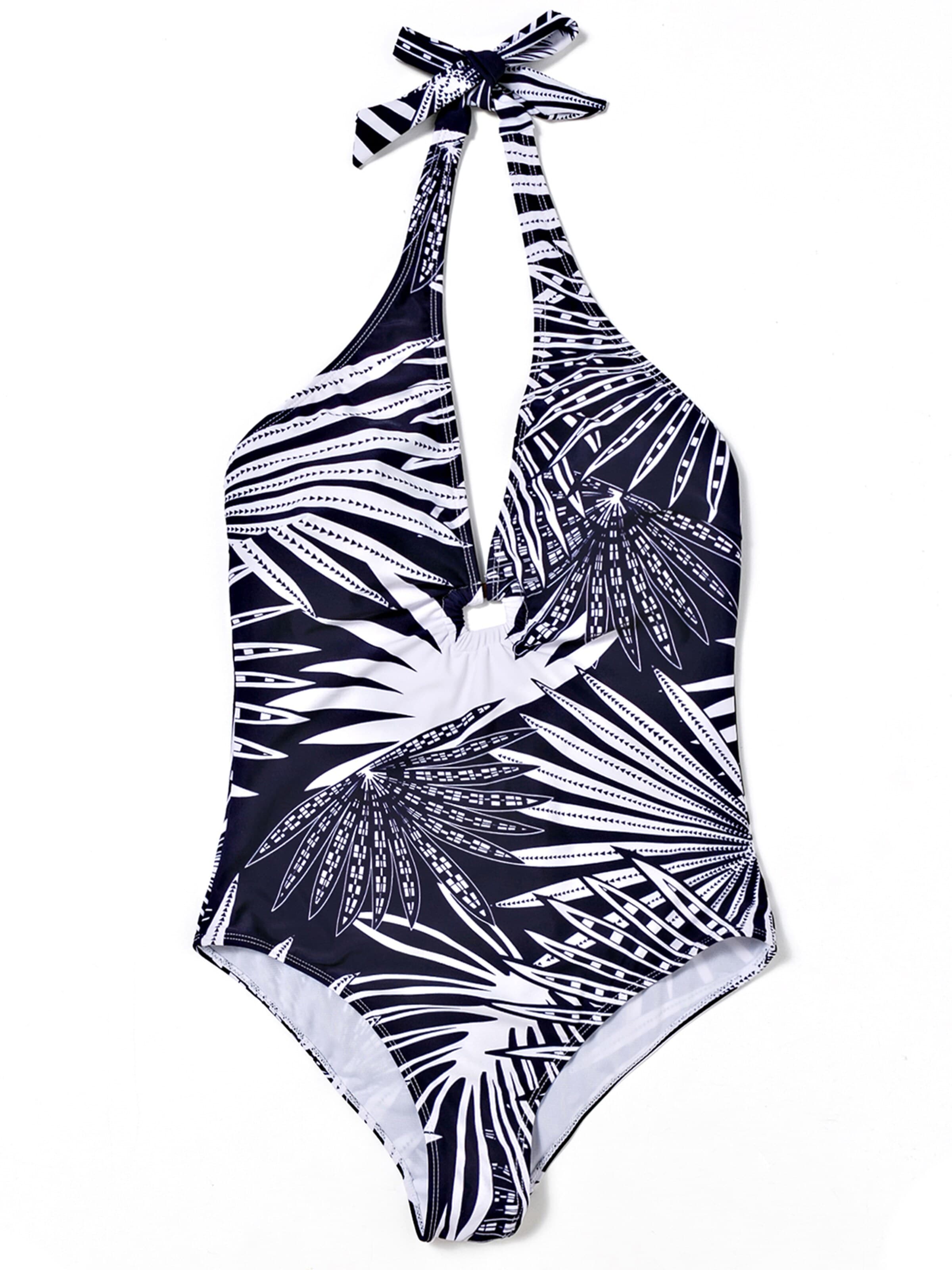 BONVERANO Classic Swimsuit in Blue: front