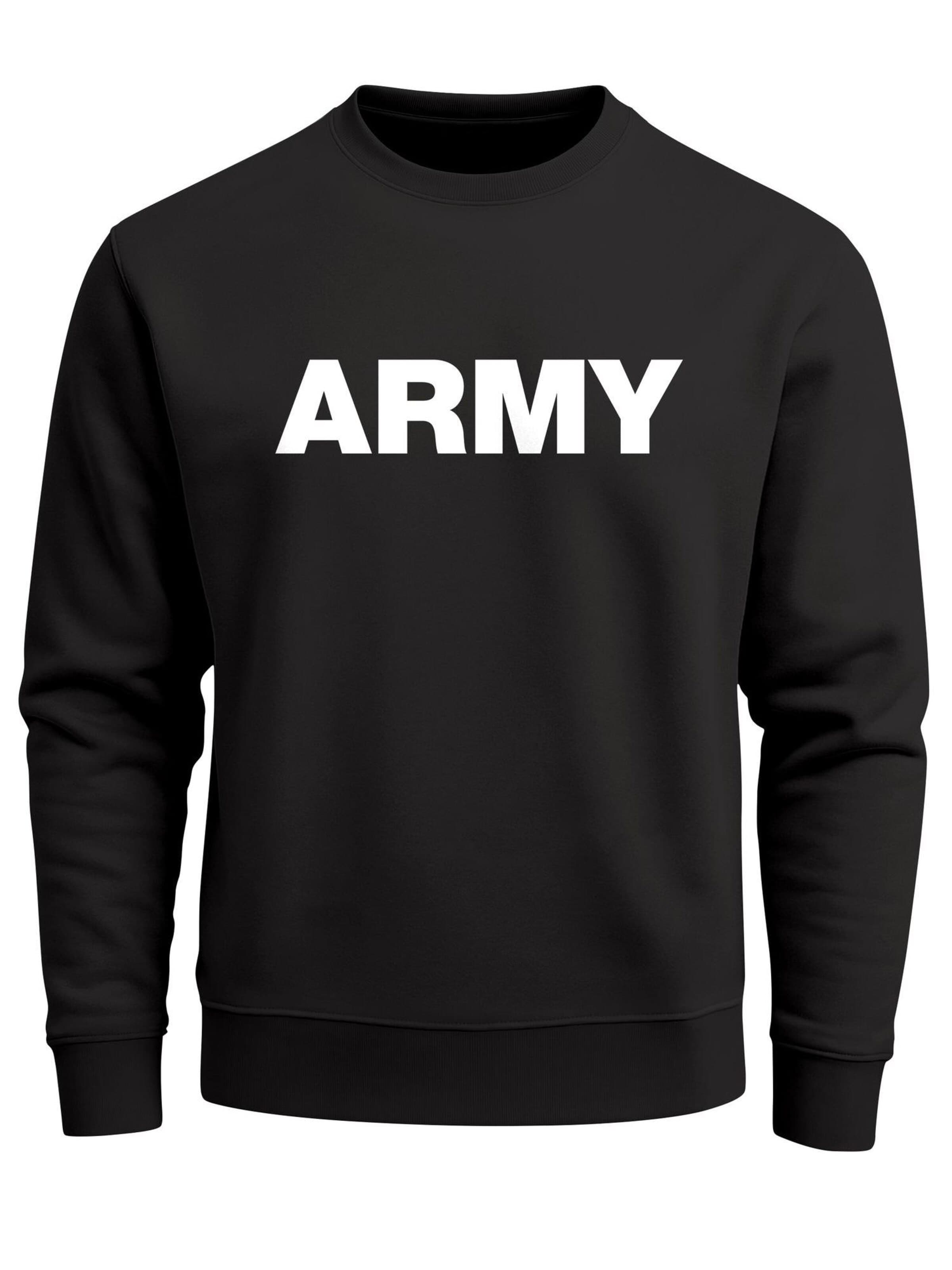 Neverless Sweatshirt 'Army'‌‌‌‌ in Schwarz: Vorderseite
