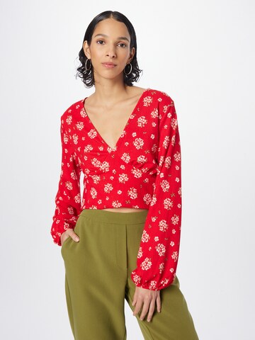 Monki Blouse in Rood: voorkant