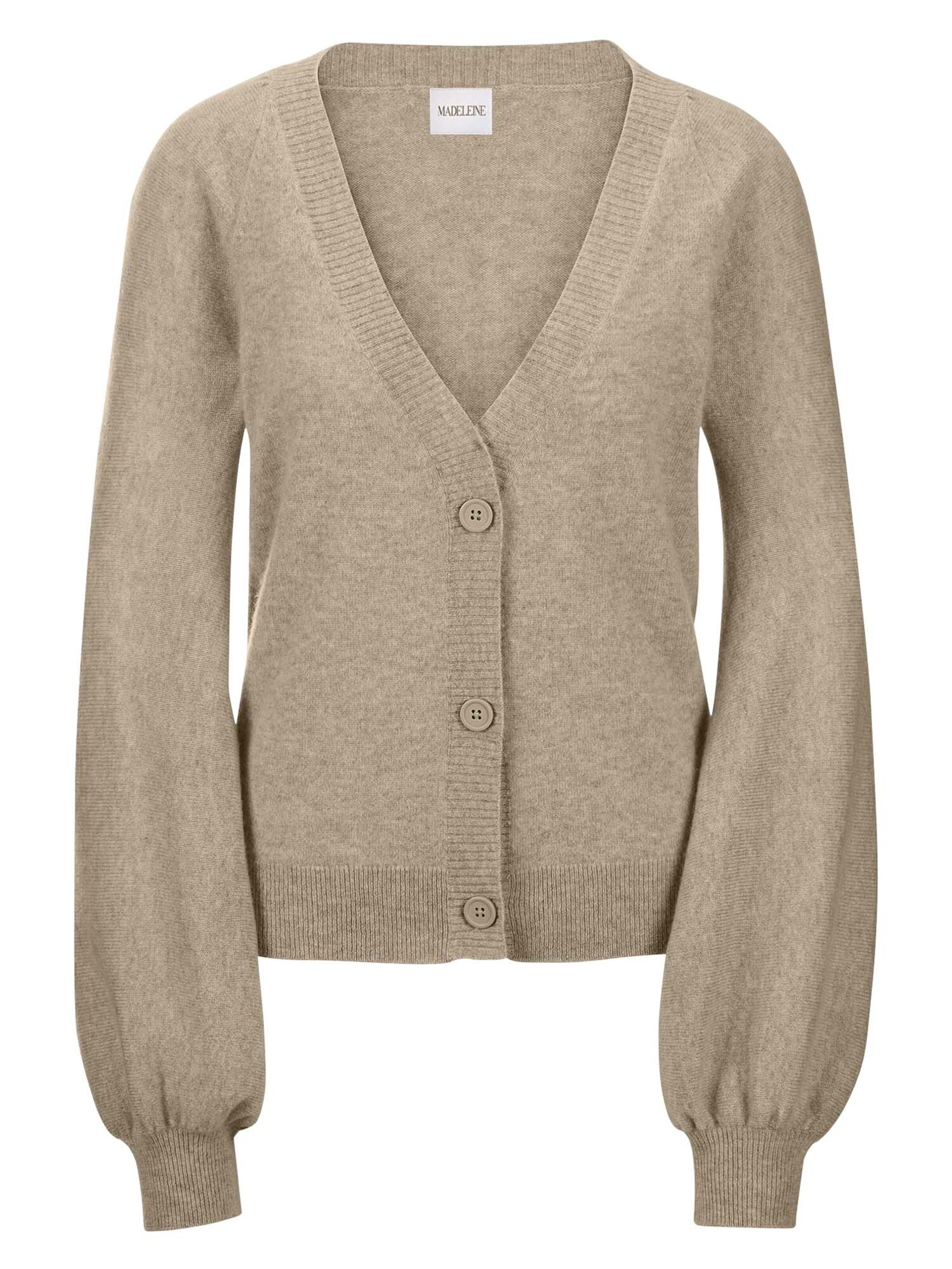 MADELEINE Strickjacke in Braun: Vorderseite