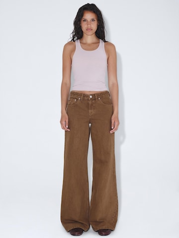 Dr. Denim Regular Jeans 'Rhue Low Wide' in Bruin: voorkant