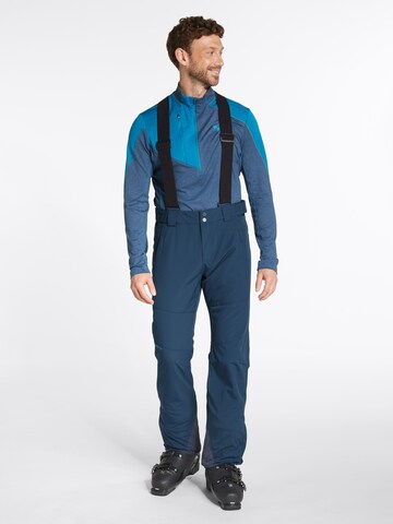 ZIENER Regular Workout Pants in Blue: front