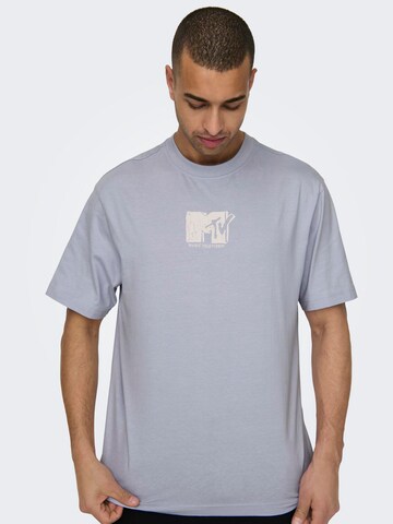 Only & Sons T-shirt 'MTV' i blå