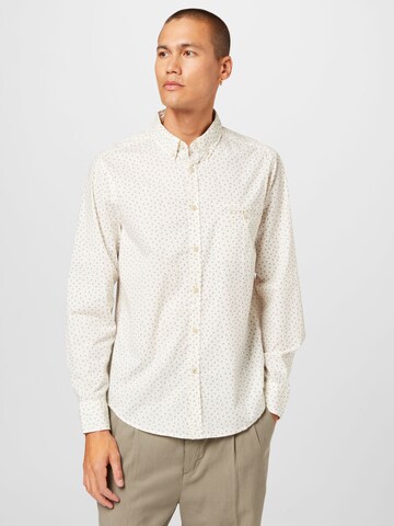 MUSTANG Regular fit Button Up Shirt 'Clemens' in Beige: front