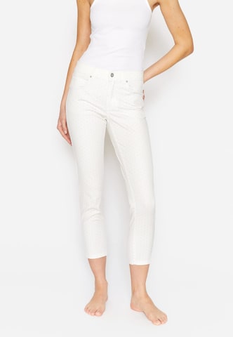 Coupe slim Pantalon 'Ornella' Angels en beige : devant