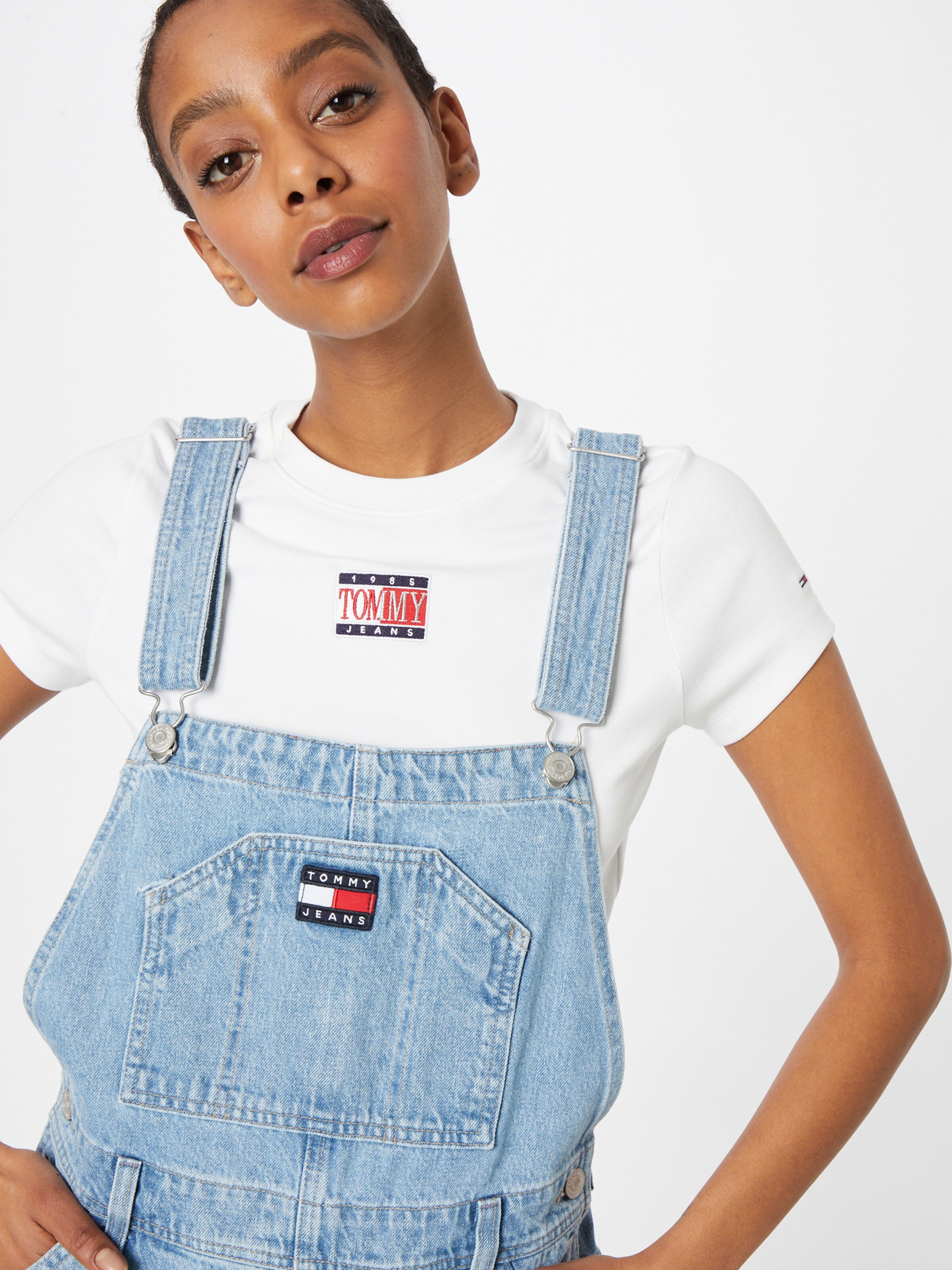 Frauen Jeans Tommy Jeans Latzjeans in Blau - NK70300 Frauen Jeans Tommy Jeans Latzjeans in Blau - NK70300