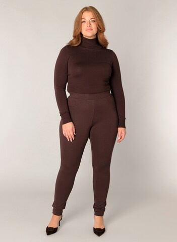 BASE LEVEL CURVY Skinny Leggings in Brown